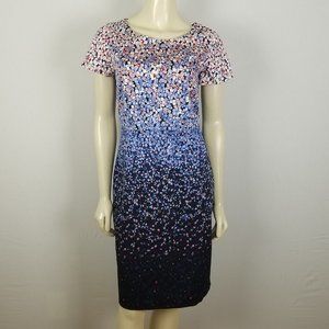 Talbots floral sheath blue dress sz 6